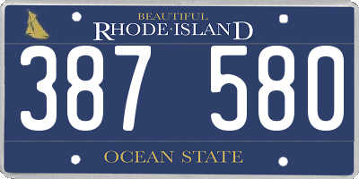 RI license plate 387580
