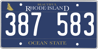 RI license plate 387583