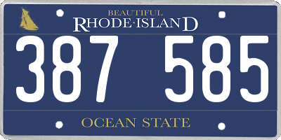 RI license plate 387585