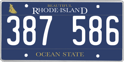 RI license plate 387586
