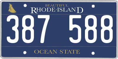 RI license plate 387588