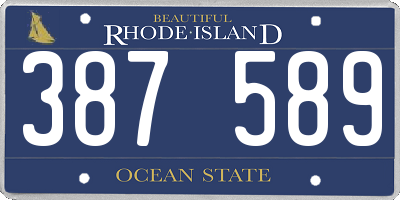 RI license plate 387589
