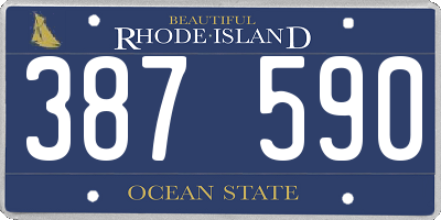 RI license plate 387590