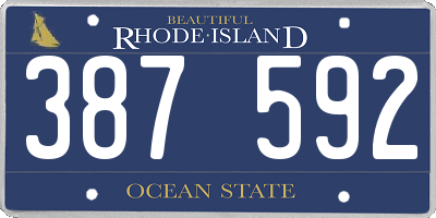 RI license plate 387592