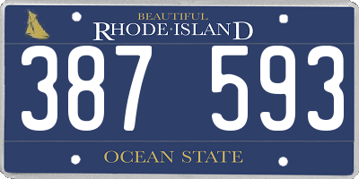 RI license plate 387593