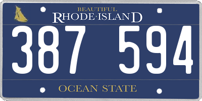 RI license plate 387594