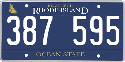 RI license plate 387595