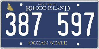 RI license plate 387597