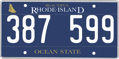RI license plate 387599