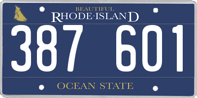 RI license plate 387601