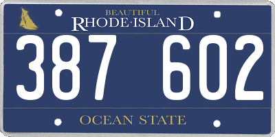 RI license plate 387602