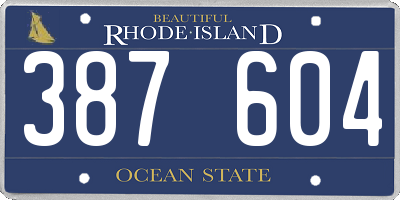 RI license plate 387604