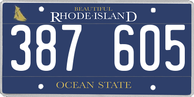 RI license plate 387605