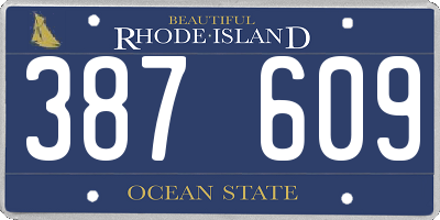 RI license plate 387609