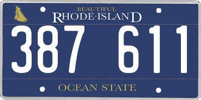 RI license plate 387611