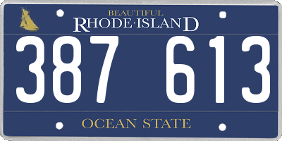RI license plate 387613