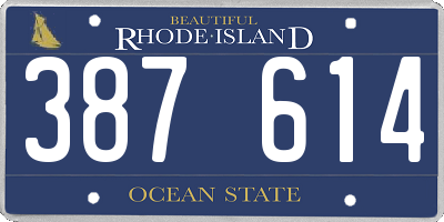RI license plate 387614