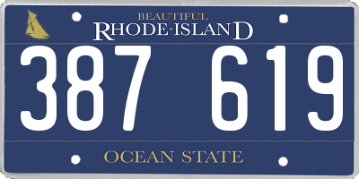 RI license plate 387619