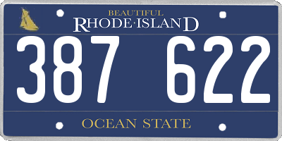 RI license plate 387622