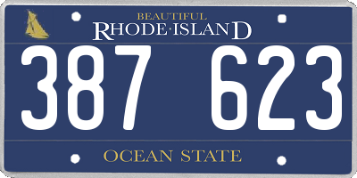 RI license plate 387623