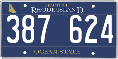RI license plate 387624