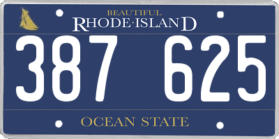 RI license plate 387625