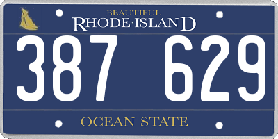 RI license plate 387629