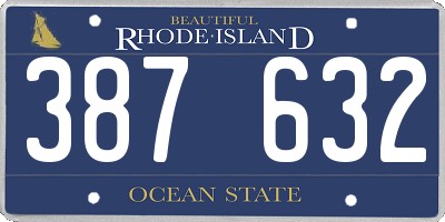 RI license plate 387632