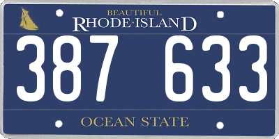 RI license plate 387633