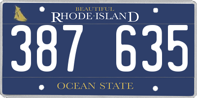 RI license plate 387635