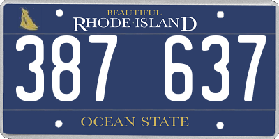 RI license plate 387637