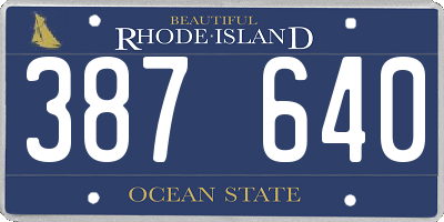 RI license plate 387640