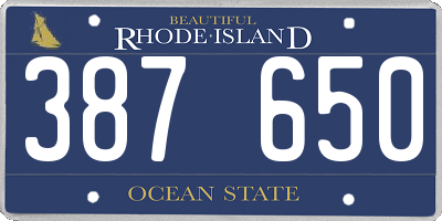 RI license plate 387650