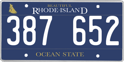 RI license plate 387652