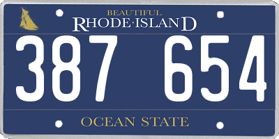 RI license plate 387654