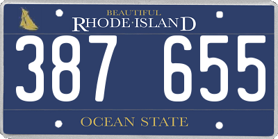 RI license plate 387655