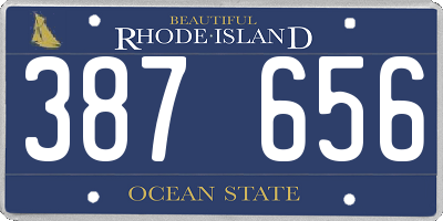 RI license plate 387656