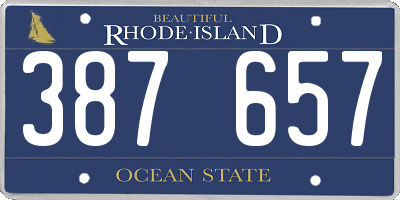 RI license plate 387657