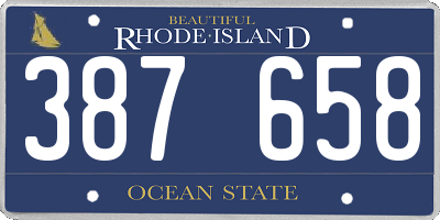 RI license plate 387658