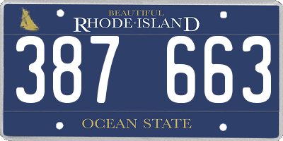 RI license plate 387663