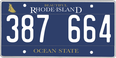 RI license plate 387664