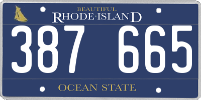 RI license plate 387665