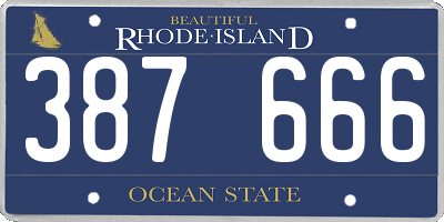 RI license plate 387666