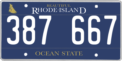 RI license plate 387667