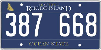 RI license plate 387668