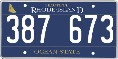RI license plate 387673