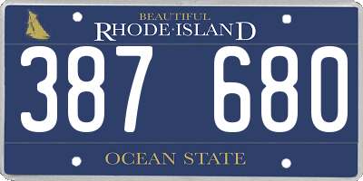 RI license plate 387680