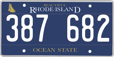 RI license plate 387682