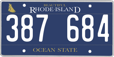 RI license plate 387684