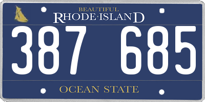 RI license plate 387685